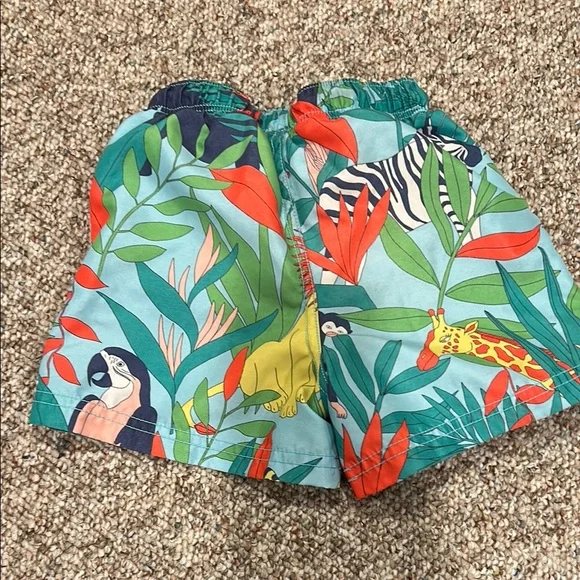 Mini Boden Boys Tropical Swim Shorts Trio - Sharks, Crocodiles & Parrots - Picture 11 of 13